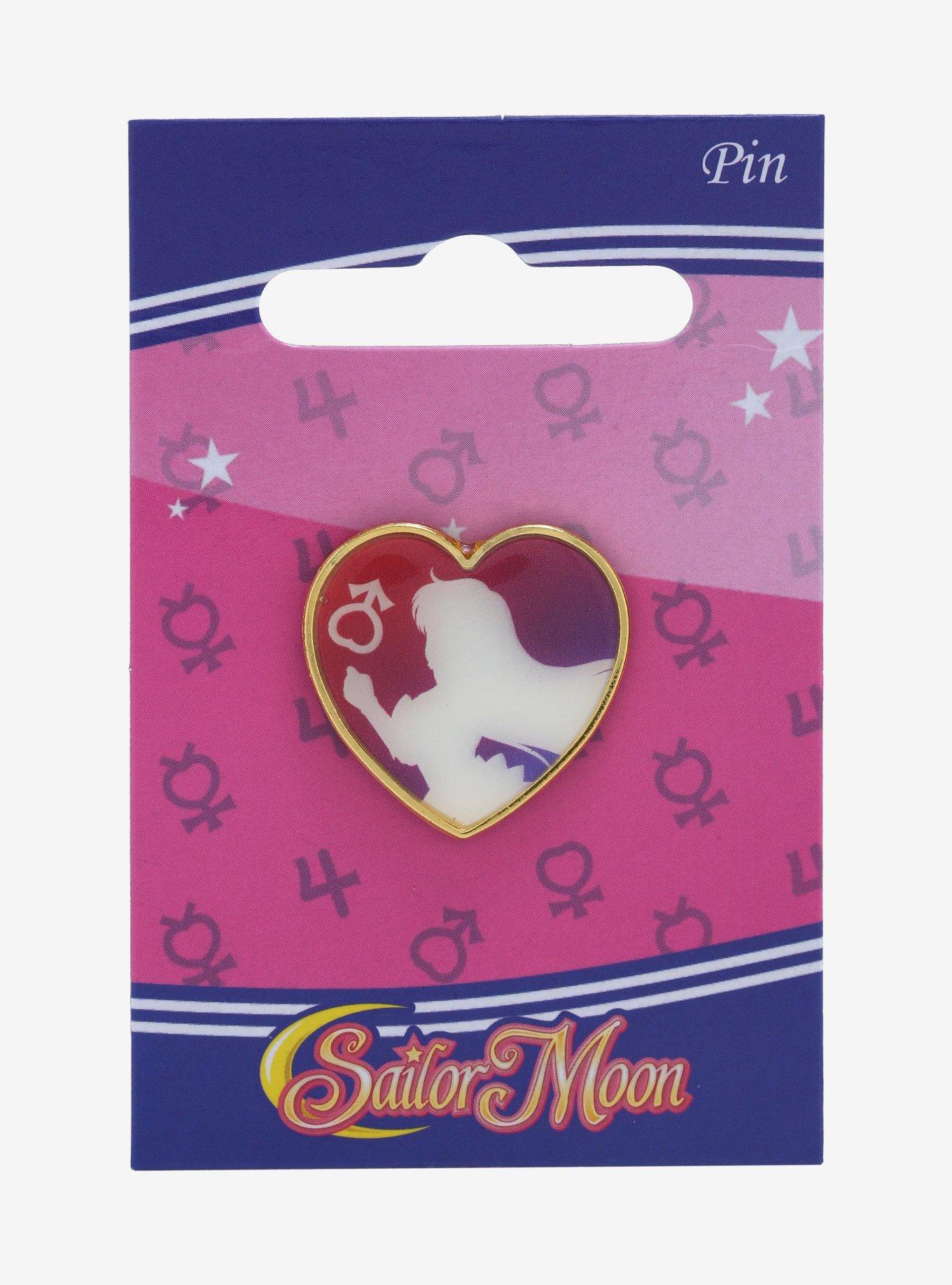 Sailor Moon Sailor Mars Heart Silhouette Enamel Pin - BoxLunch Exclusive, , alternate