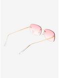 Y2K Pink Heart Rhinestone Sunglasses, , alternate