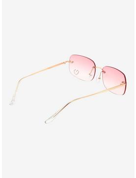 Y2K Pink Heart Rhinestone Sunglasses, , hi-res