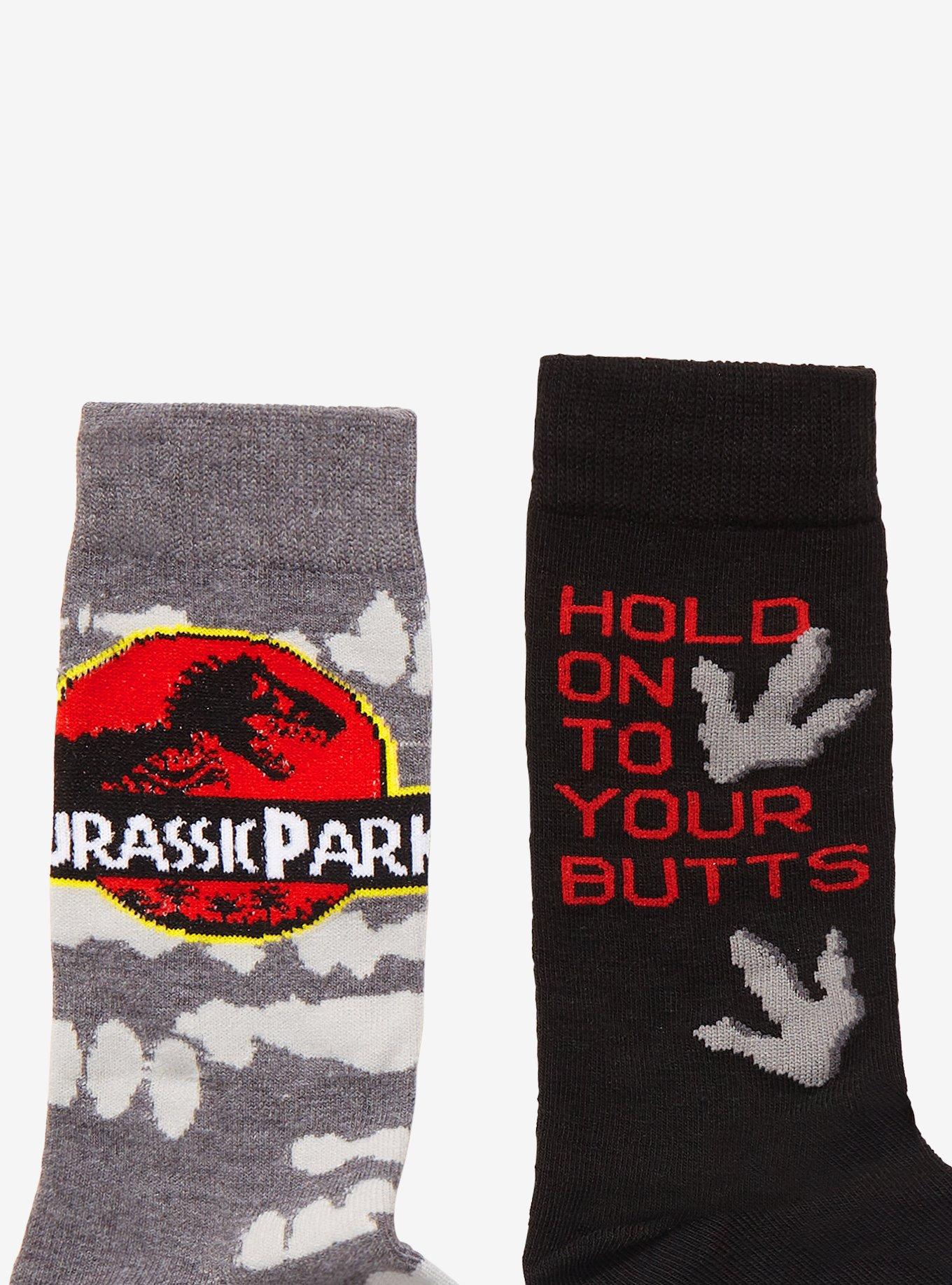 Jurassic Park Hold On Crew Socks 2 Pair, , alternate