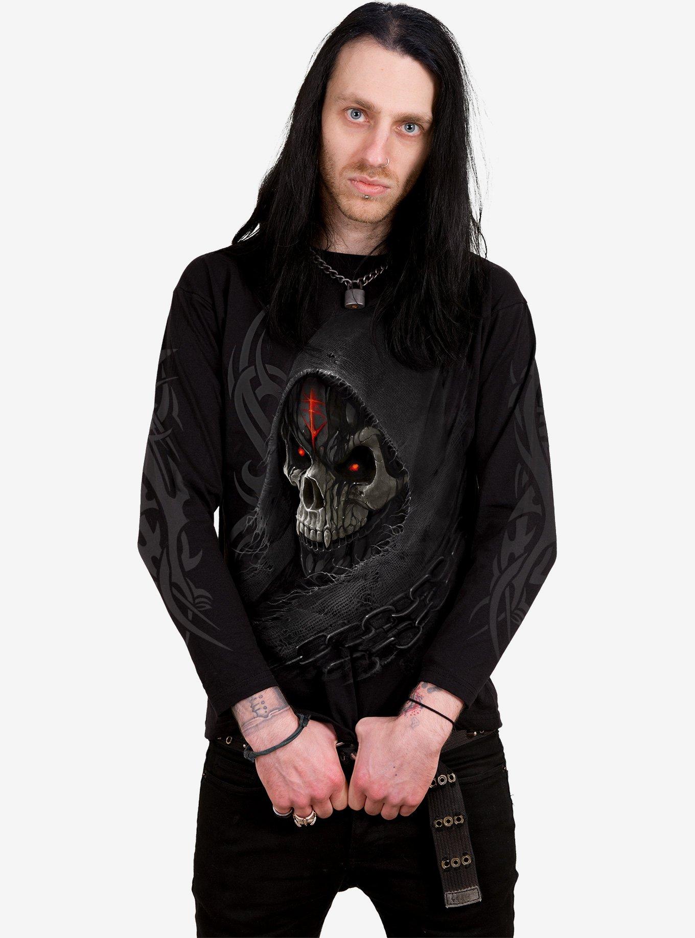 Dark Death Long Sleeve T-Shirt Black, BLACK, alternate