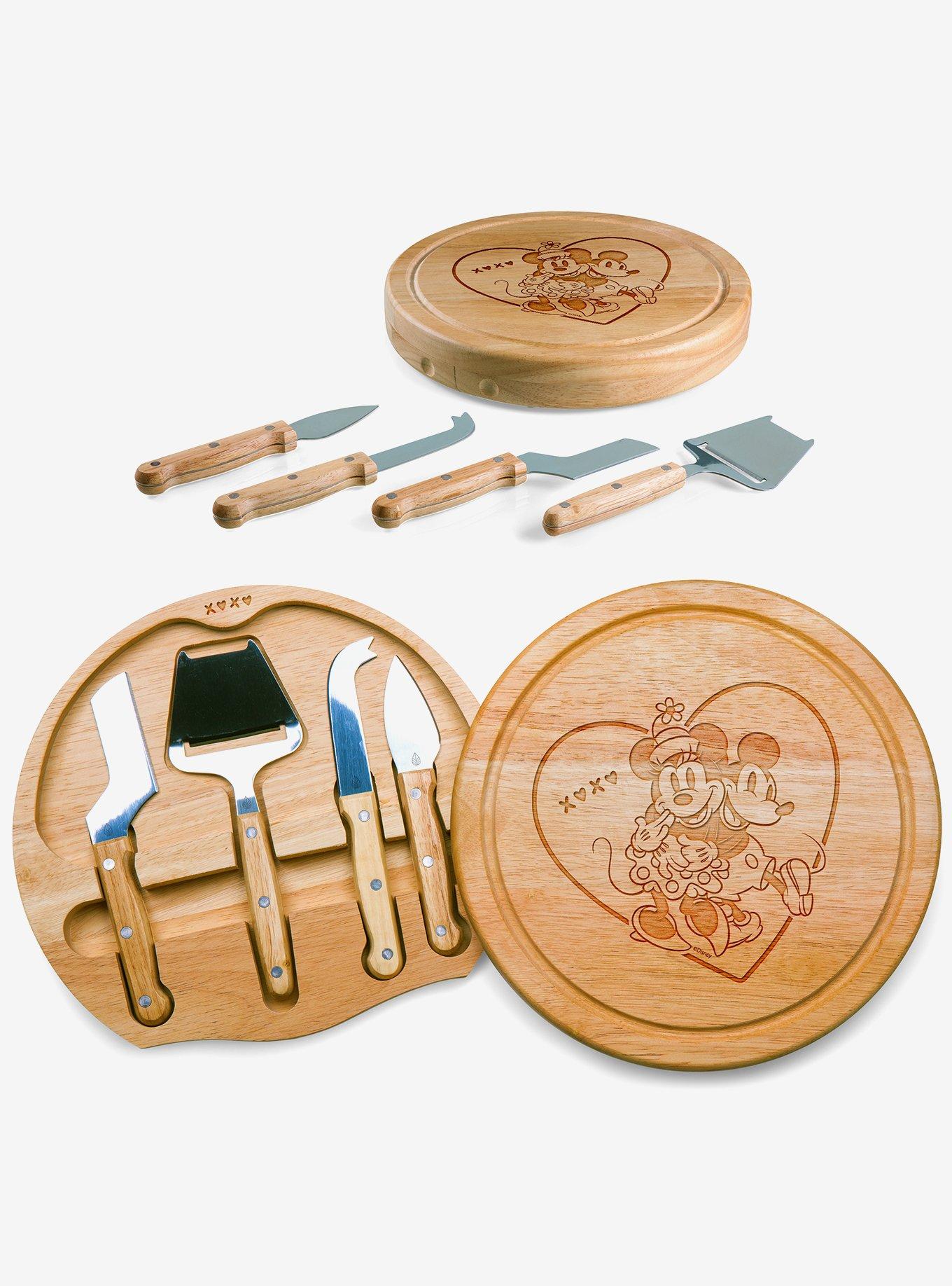 Disney Mickey and Minnie Mouse Heart Circo Cheese Cutting Board & Tools Set