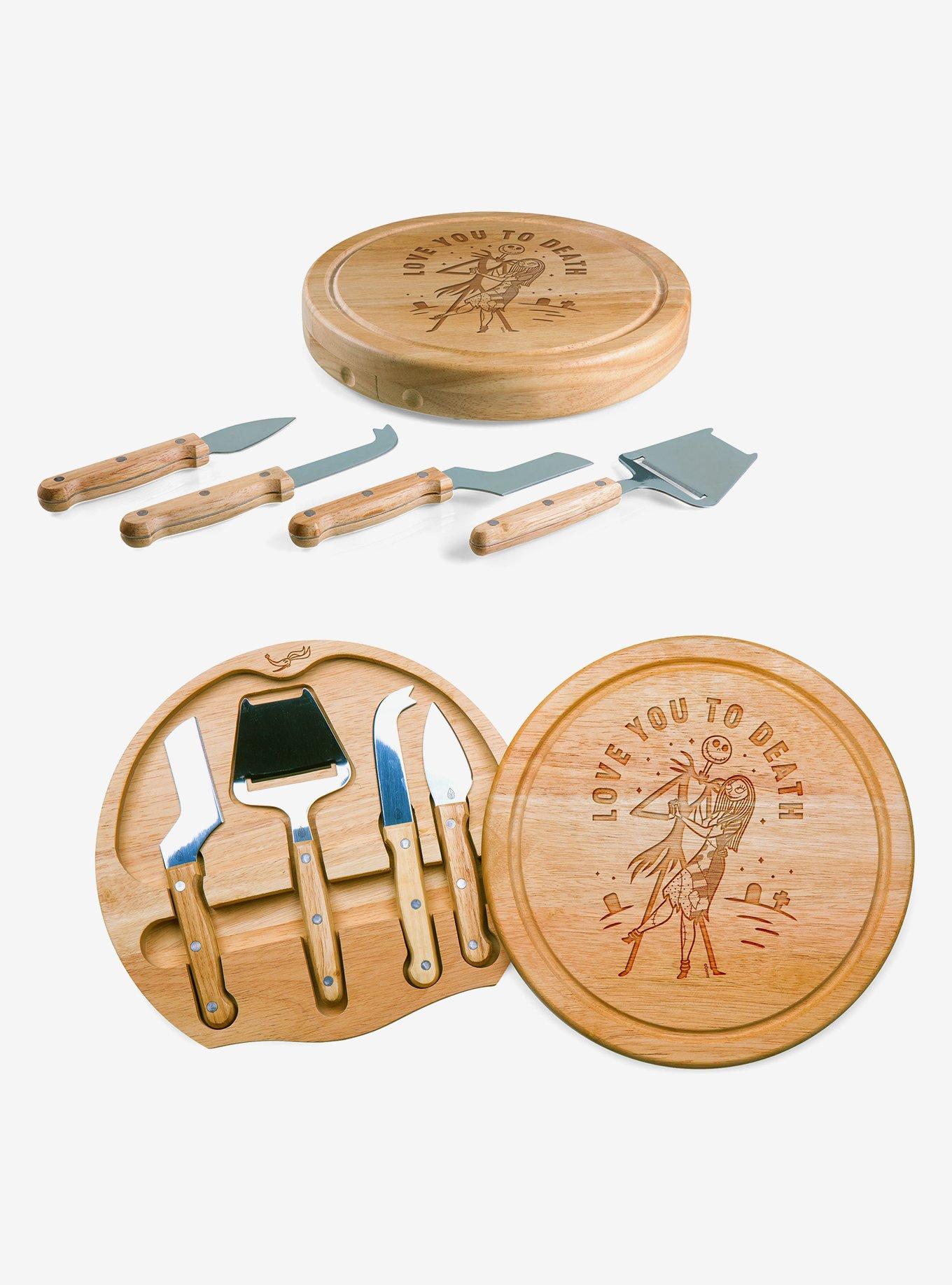 Disney The Nightmare Before Christmas Jack and Sally Cheese Cutting Board & Tools Set, , alternate