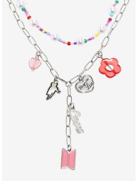 BTS Boy With Luv Beaded Lariat Necklace Set, , hi-res