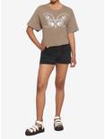 Death Moth Boyfriend Fit Girls Crop T-Shirt, MULTI, alternate