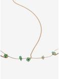 Green Stone Teeth Charm Head Chain, , alternate
