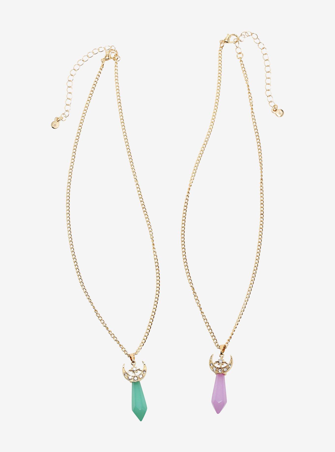 Celestial Sparkle Crystal Best Friend Necklace Set, , alternate