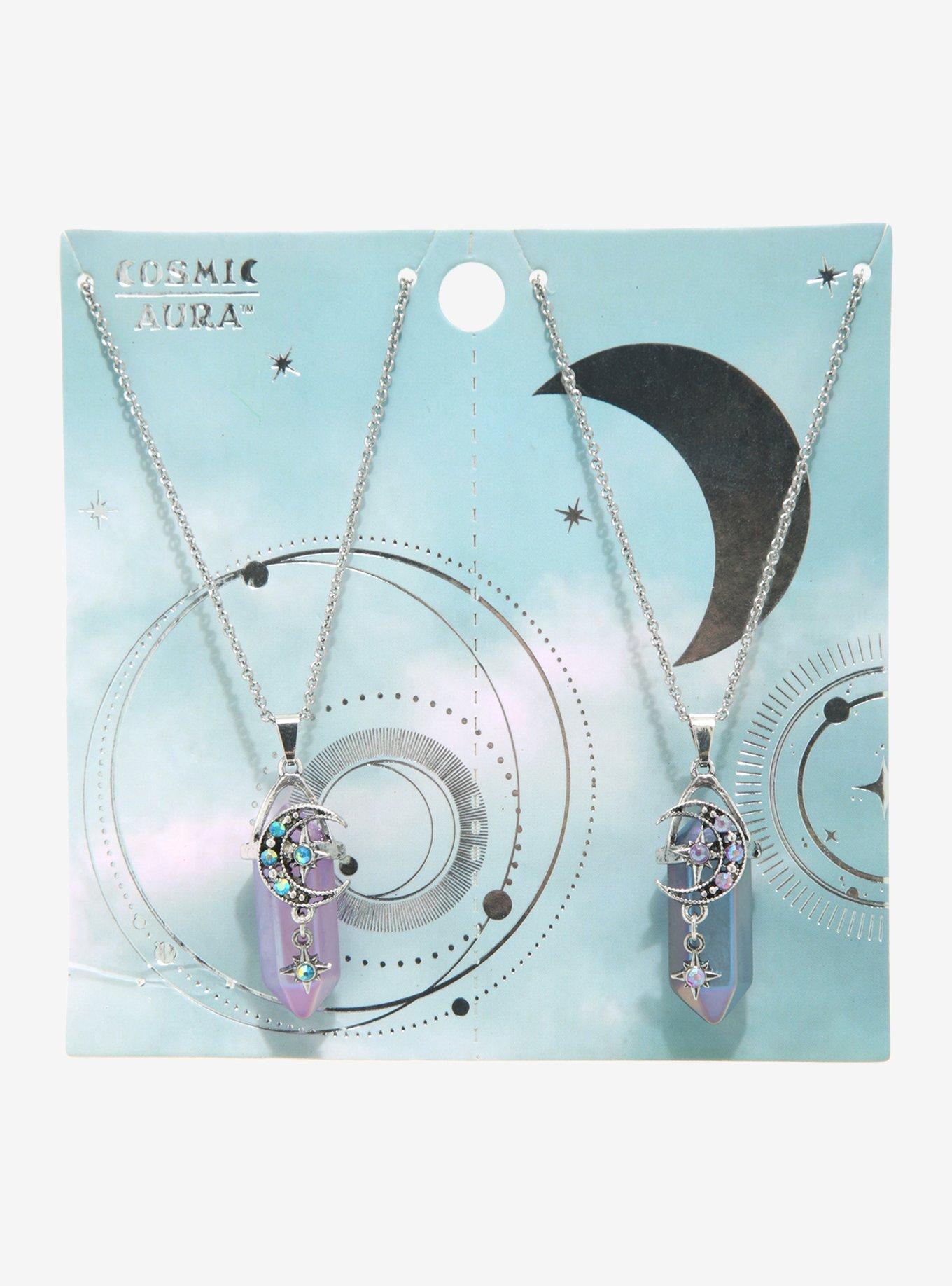 Dark Opalescent Celestial Crystal Best Friend Necklace Set, , alternate