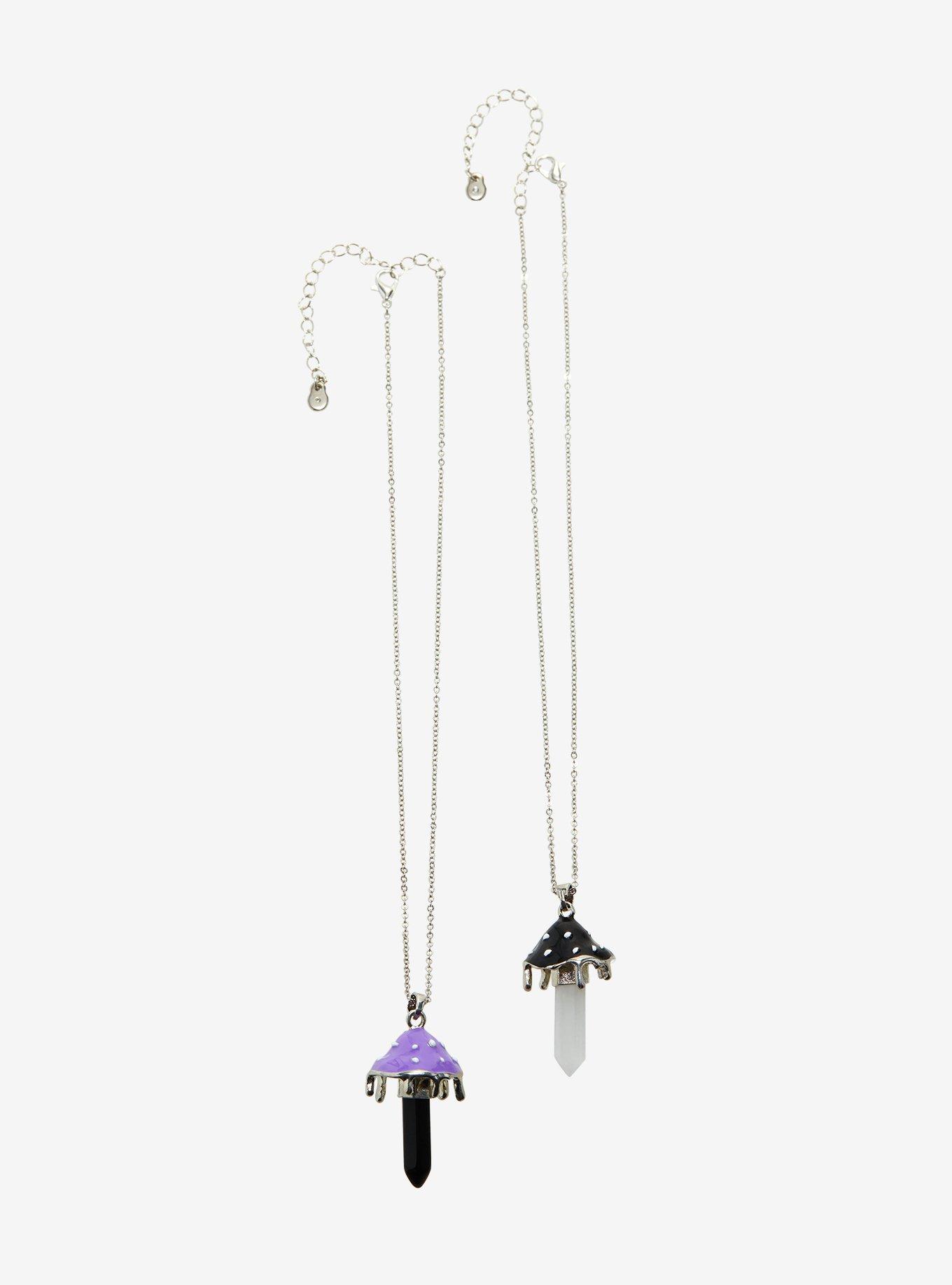 Mushroom Crystal Best Friend Necklace Set, , alternate