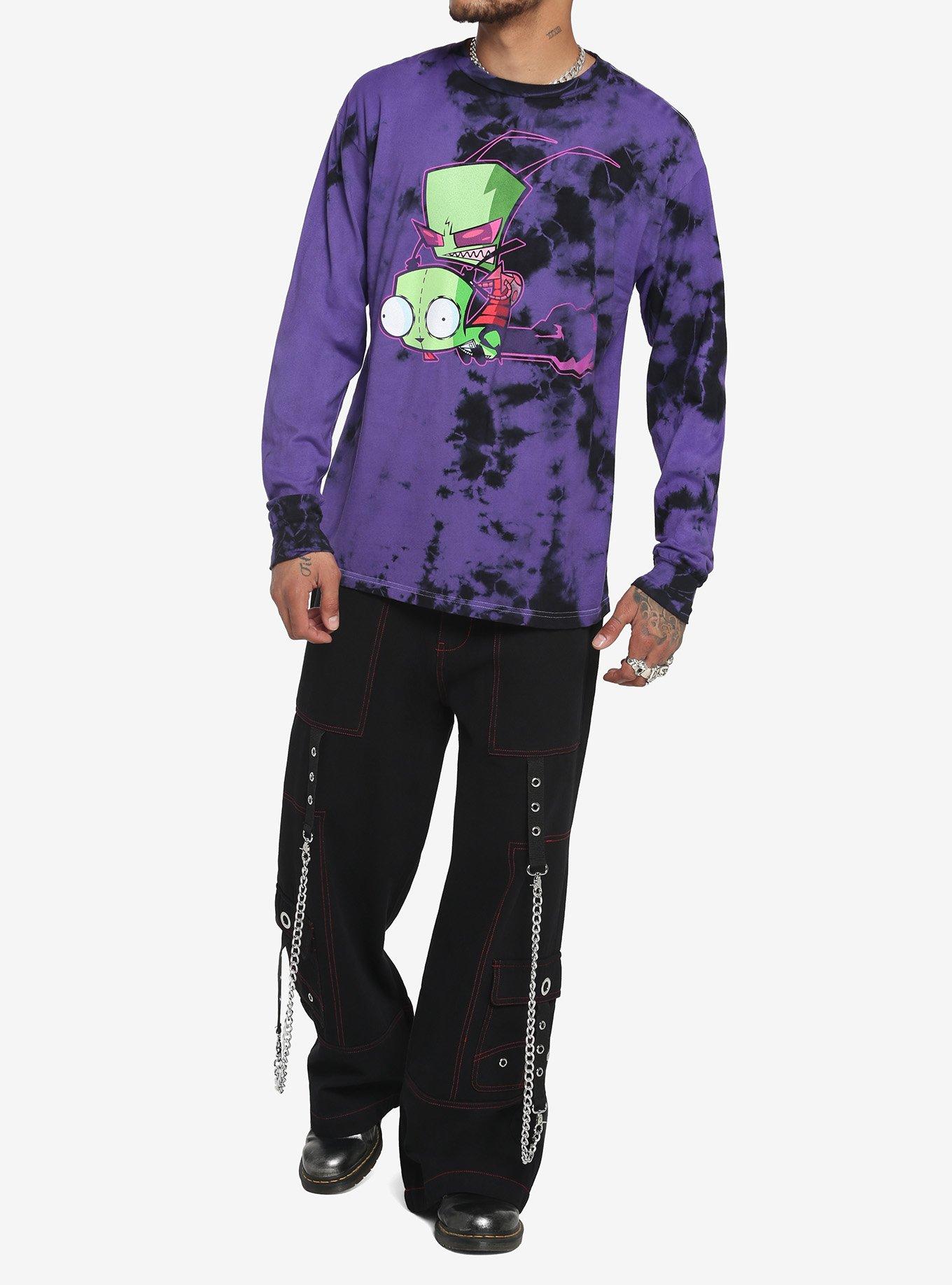 Invader Zim GIR & Zim Purple Wash Long-Sleeve T-Shirt, MULTI, alternate