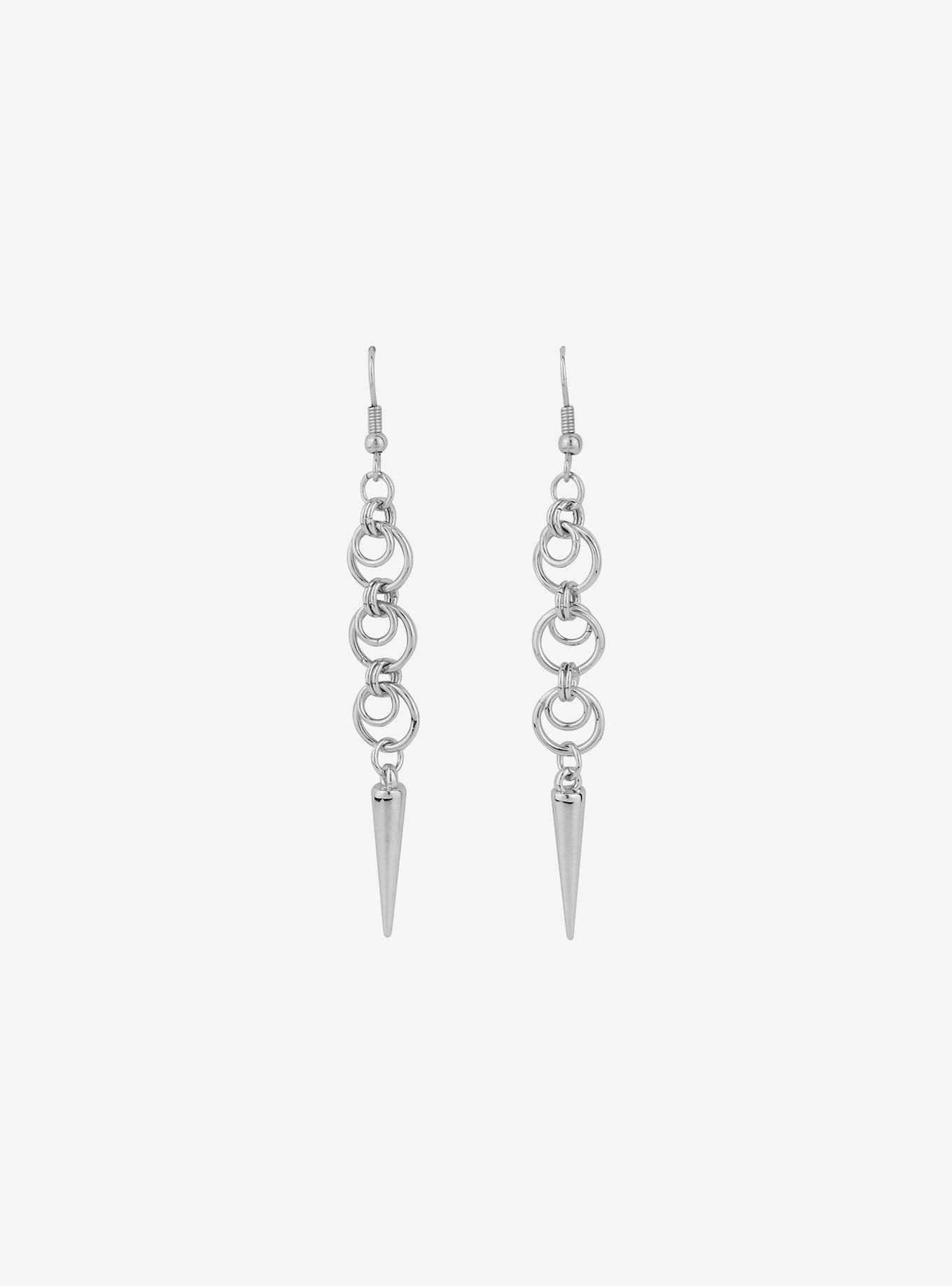 O-Ring Spike Drop Earrings, , alternate