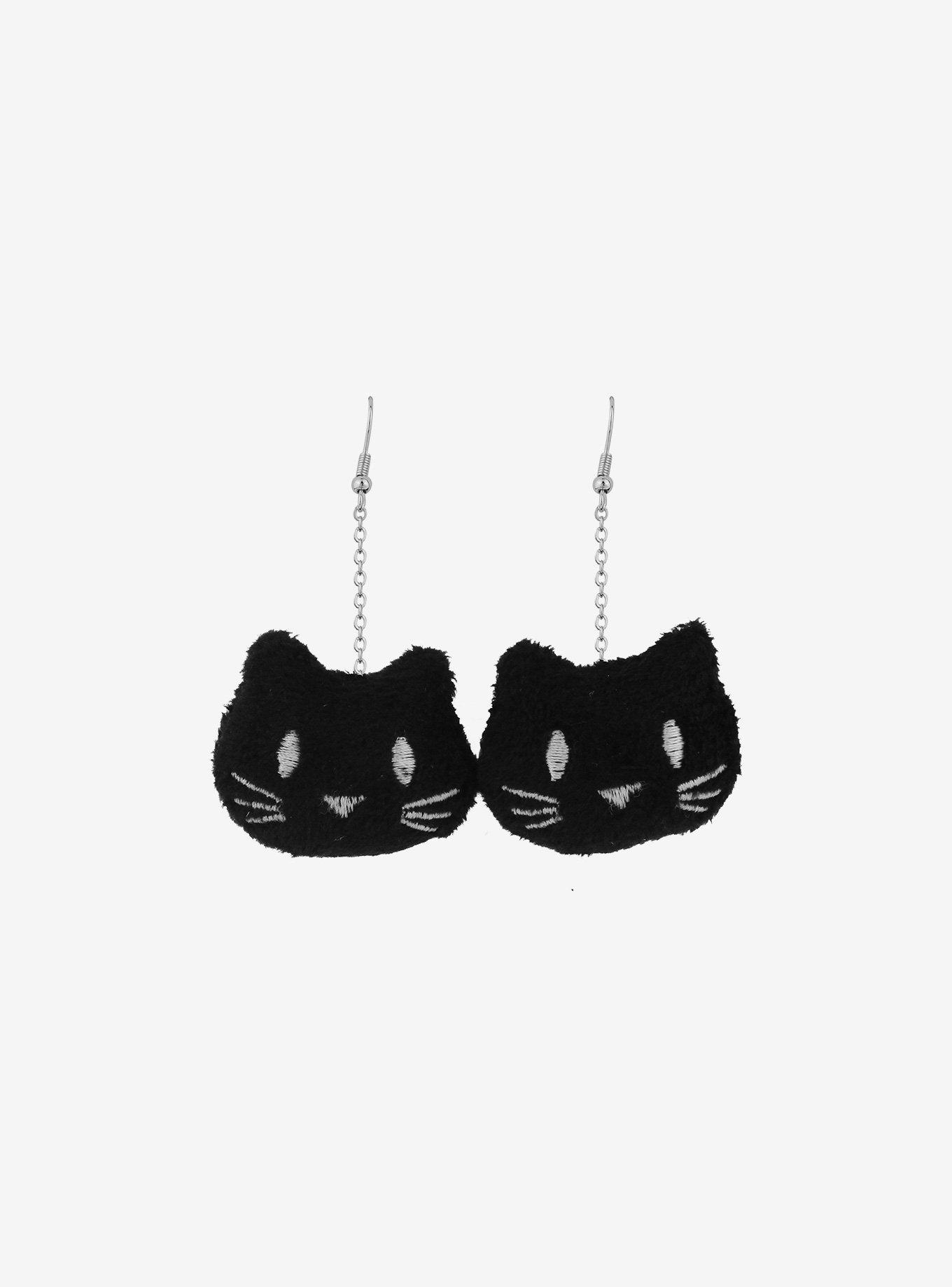 Plush Cat Earrings, , alternate