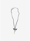 Crystal Wings Tooth Charm Cord Necklace, , alternate