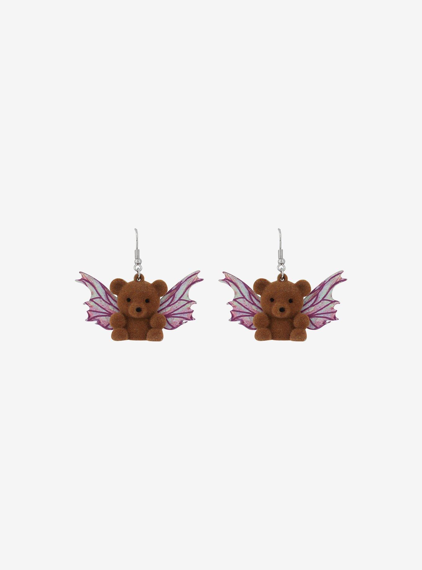 Fairy Teddy Bear Drop Earrings, , alternate