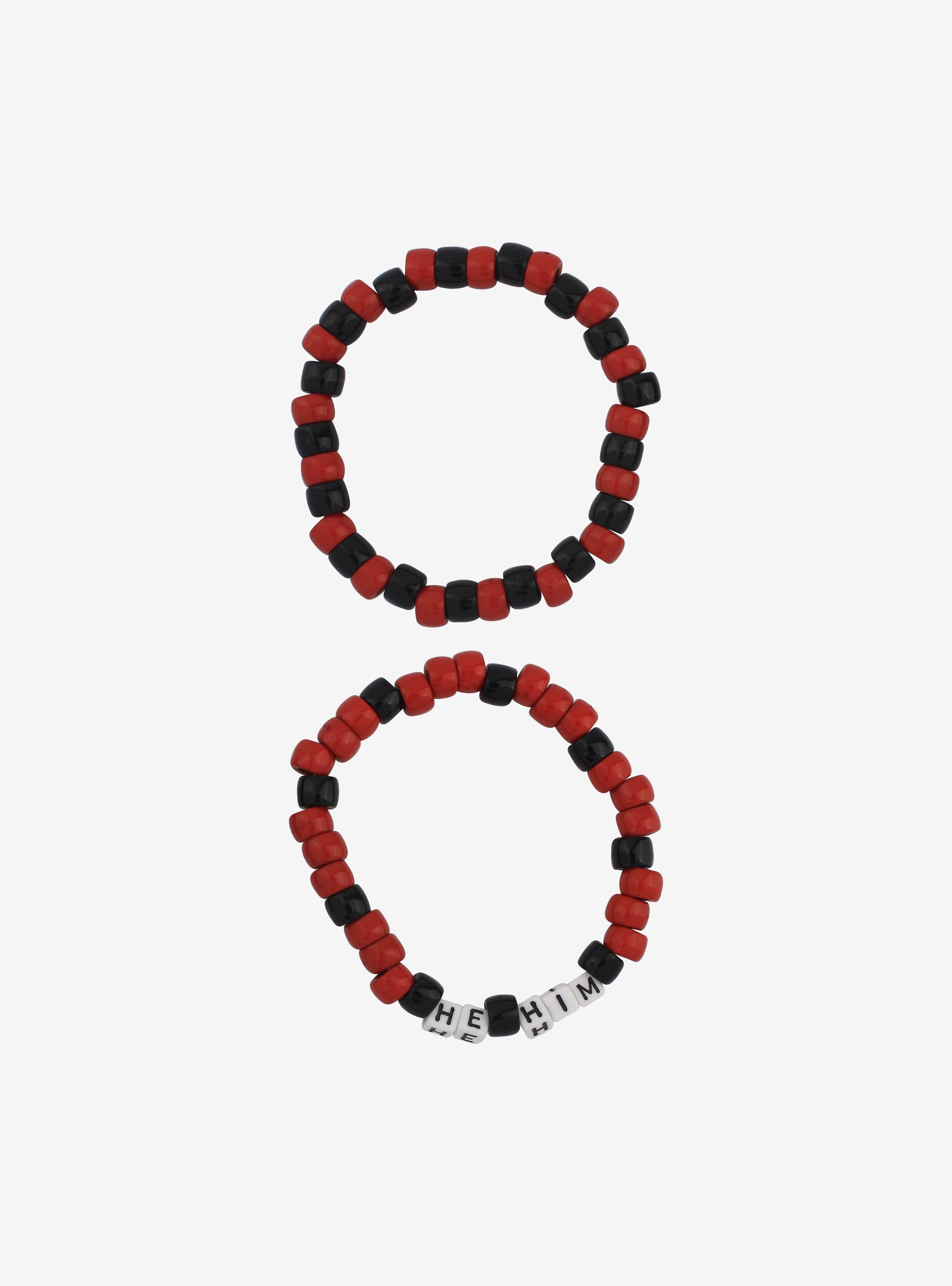 He Him Pronouns Beaded Bracelet Set, , alternate
