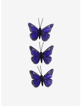 Violet Butterfly Hair Clip Set, , hi-res
