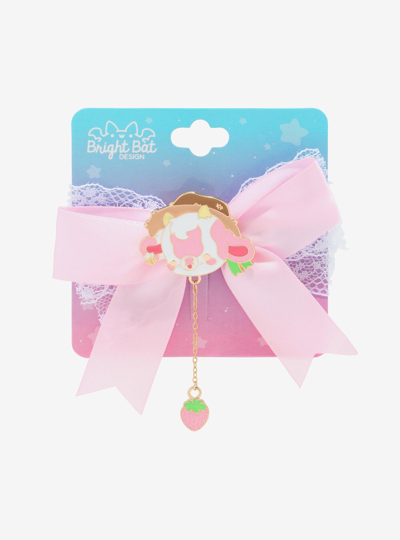 Strawberry Cow Hair Bow By Bright Bat Design, , alternate