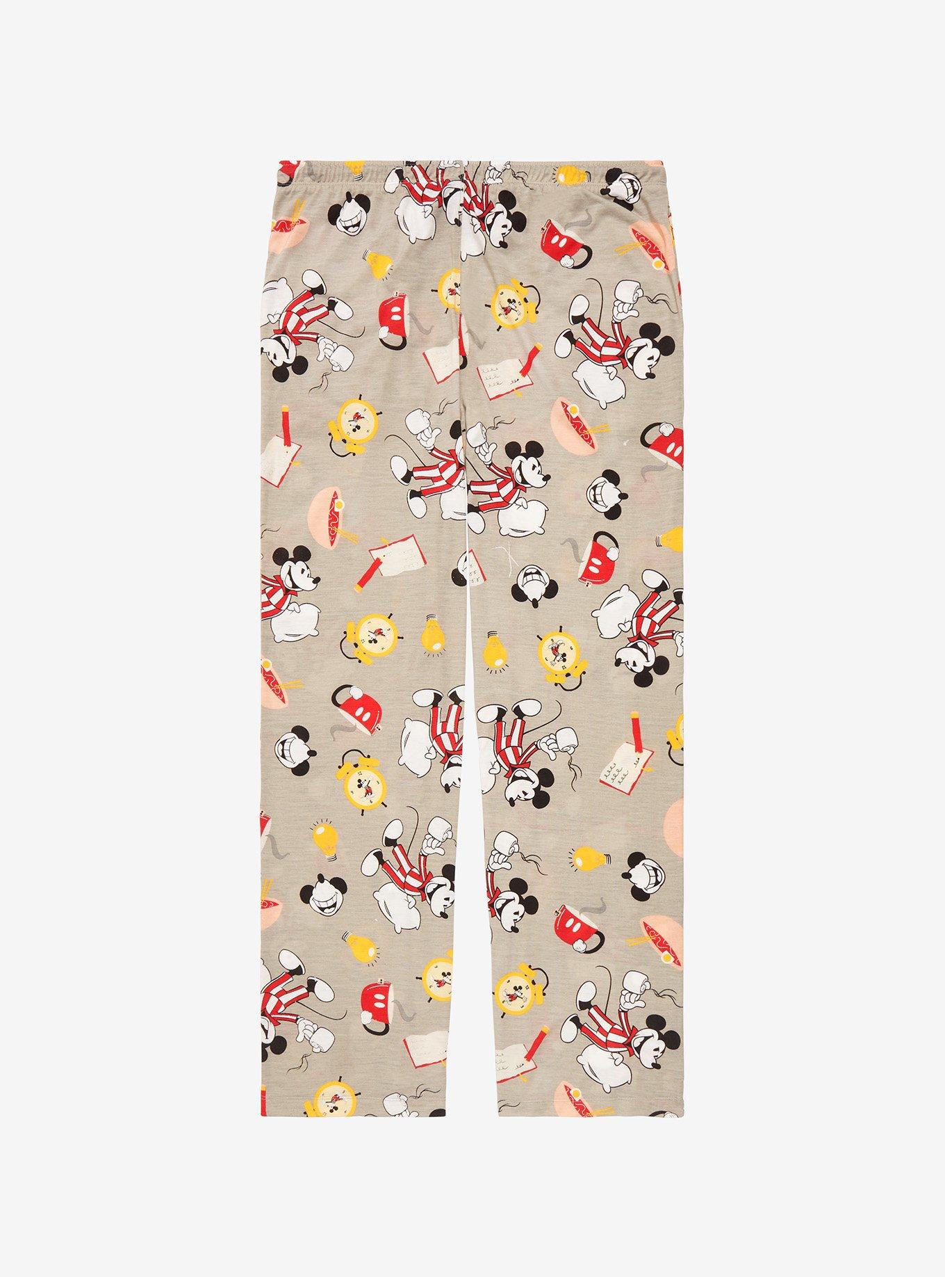 Disney Mickey Mornings Allover Print Sleep Pants - BoxLunch Exclusive, LIGHT GREY, alternate