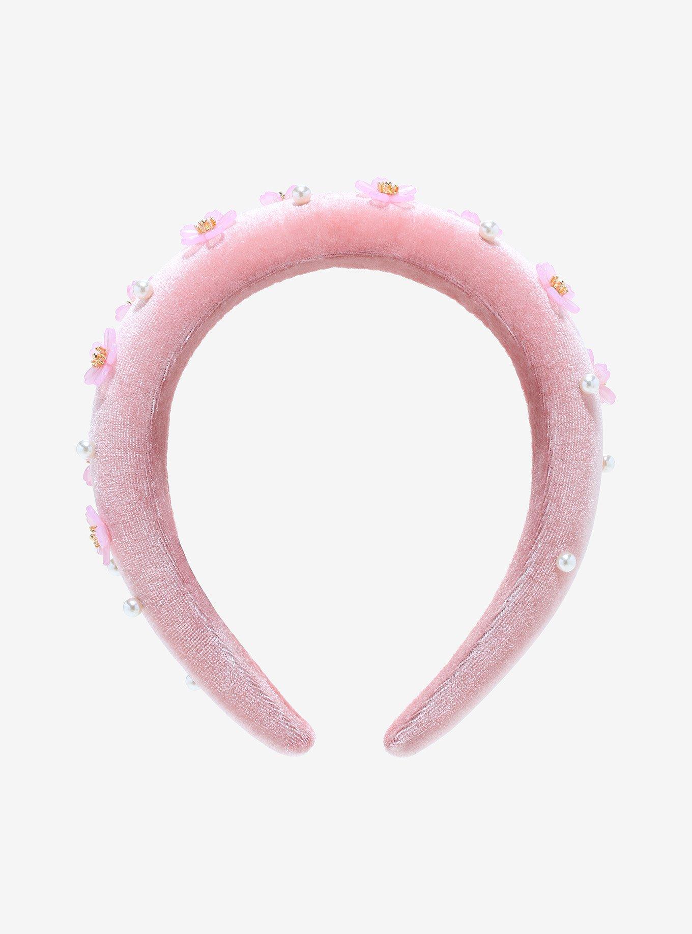Pink Sakura & Pearl Puffy Headband, , alternate