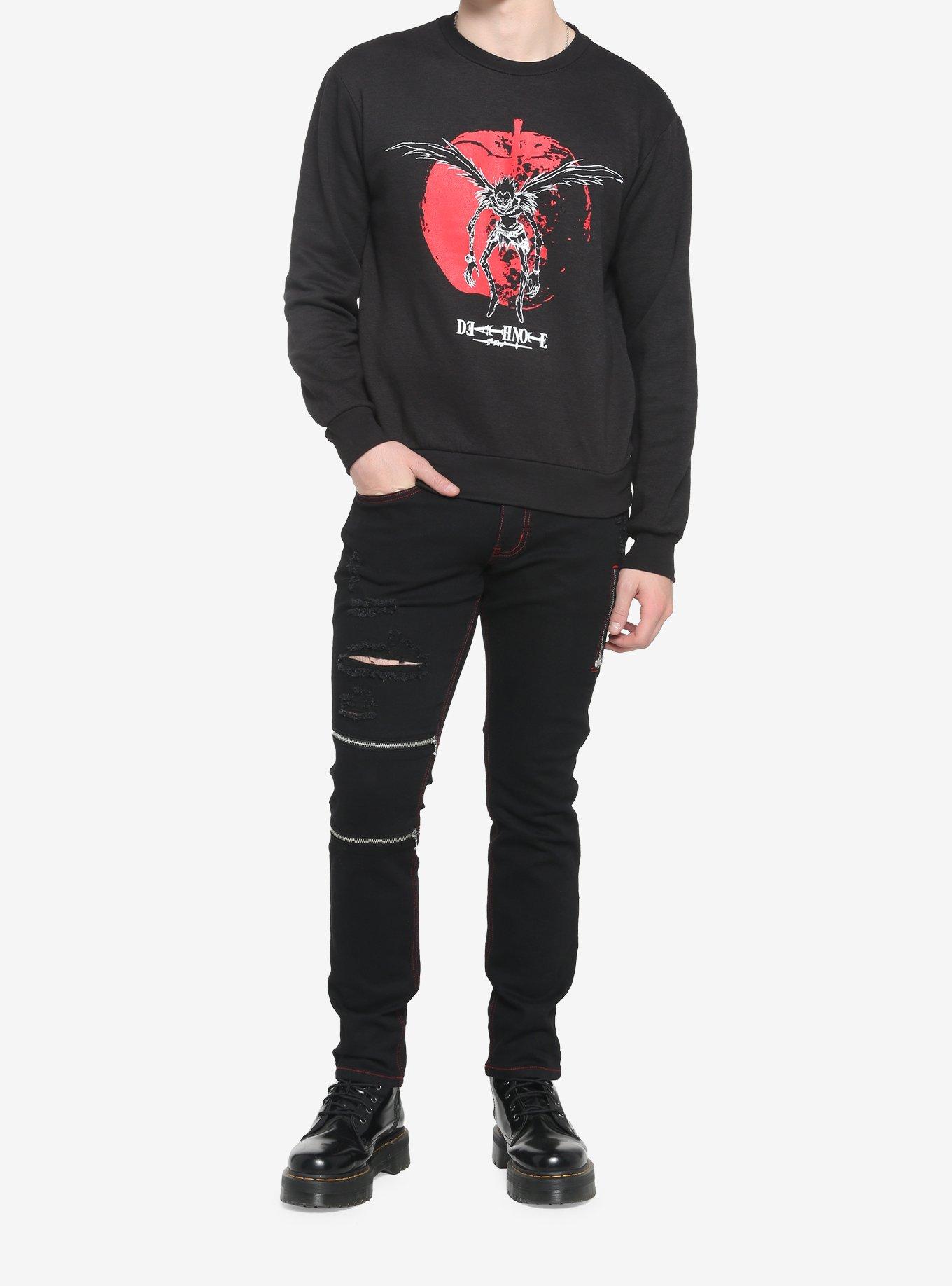 Death Note Ryuk Apple Puff Print Sweatshirt, BLACK, alternate