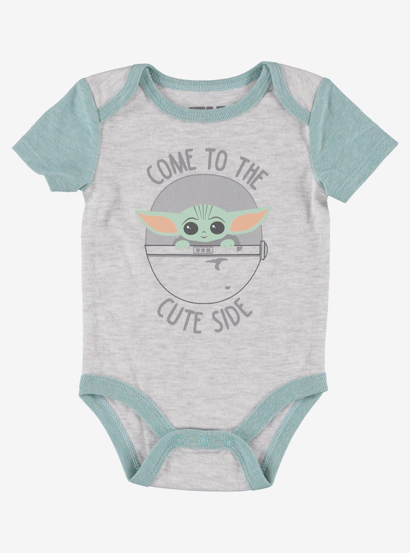 Star Wars The Mandalorian Grogu The Cute Side Infant One-Piece Set, AQUA GREEN, alternate