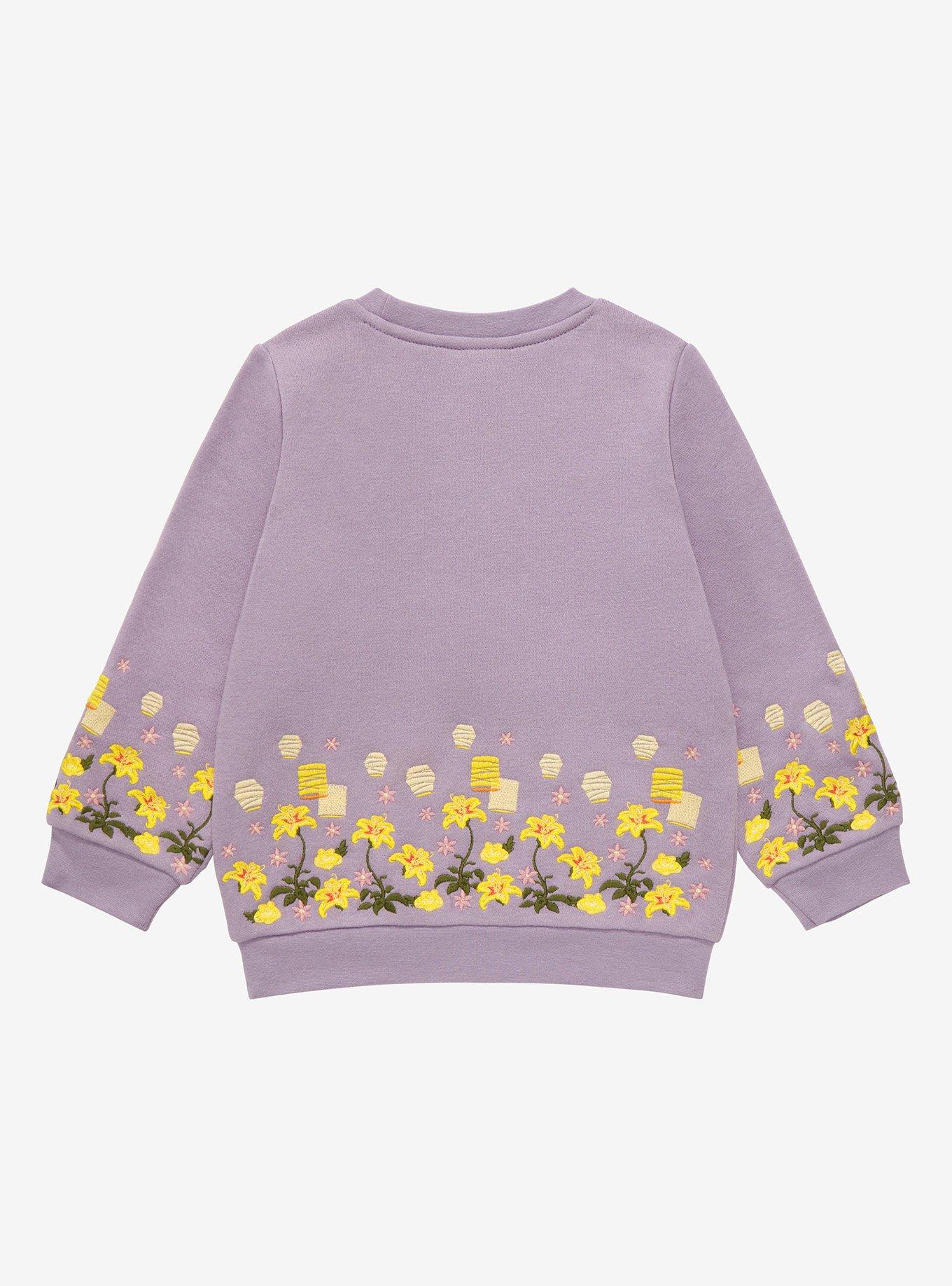 Disney Tangled Rapunzel Floral Toddler Crewneck - BoxLunch Exclusive, PURPLE, alternate