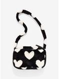 Black & White Fuzzy Crossbody Bag, , alternate