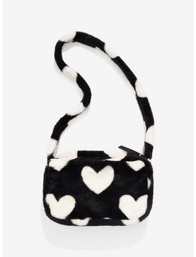 Black & White Fuzzy Crossbody Bag, , hi-res
