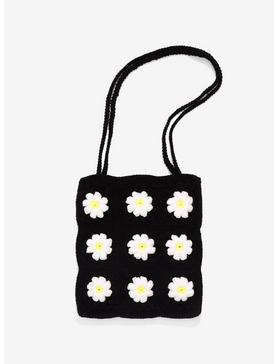 White Daisy Crochet Tote Bag, , hi-res