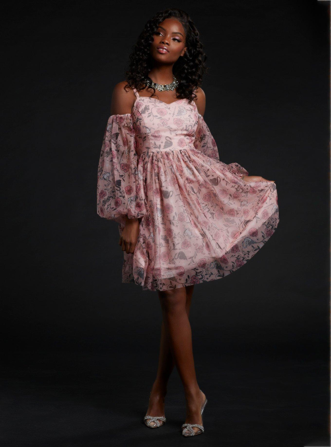 The School For Good And Evil Evers Cold Shoulder Dress, MULTI FORAL, alternate