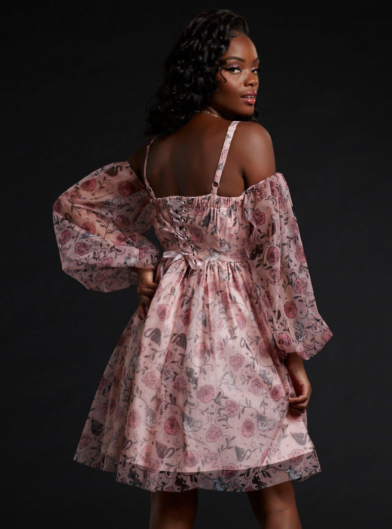 The School For Good And Evil Evers Cold Shoulder Dress, MULTI FORAL, alternate