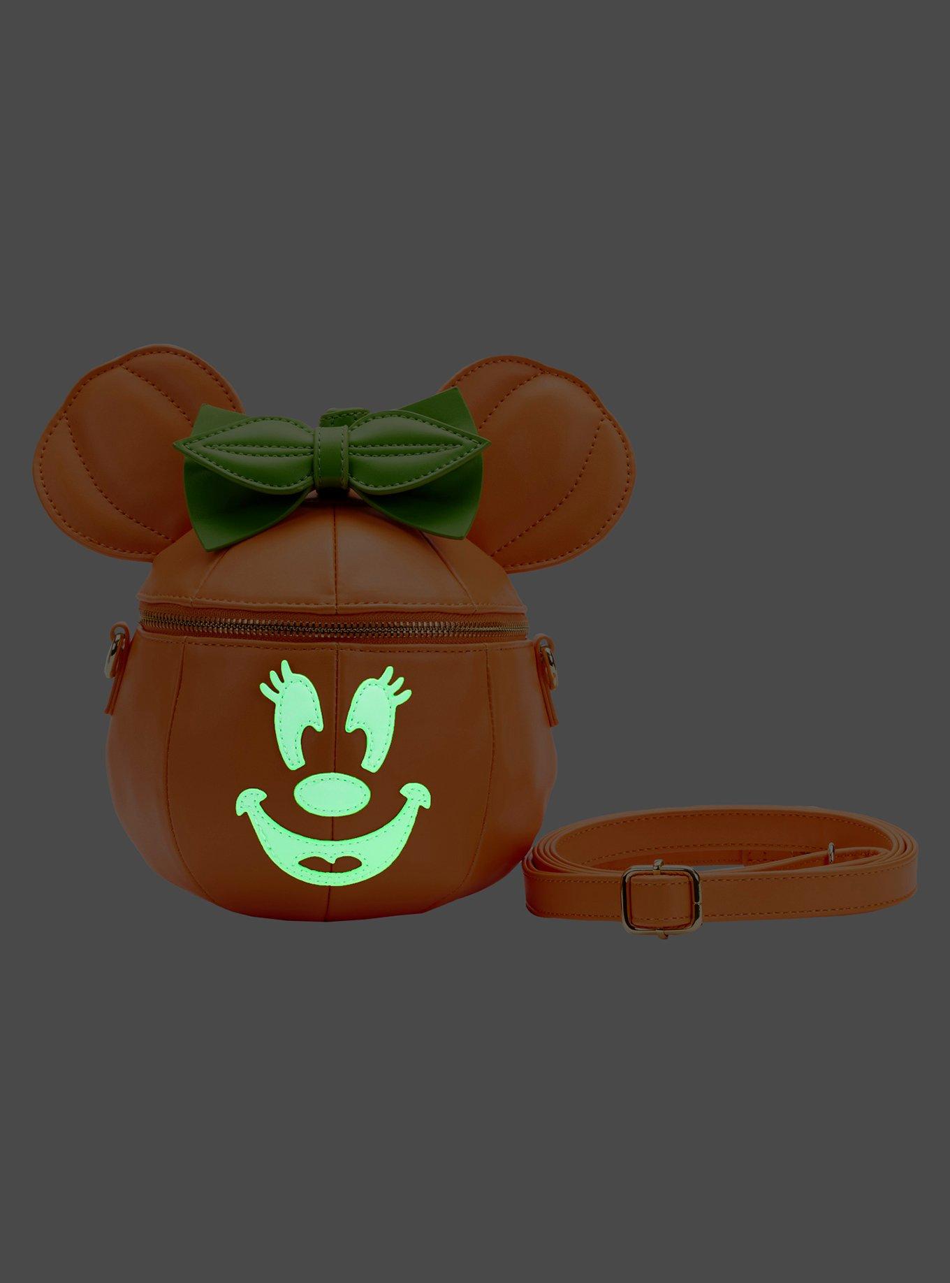 Loungefly Disney Minnie Mouse Pumpkin Glow-In-The-Dark Crossbody Bag, , alternate