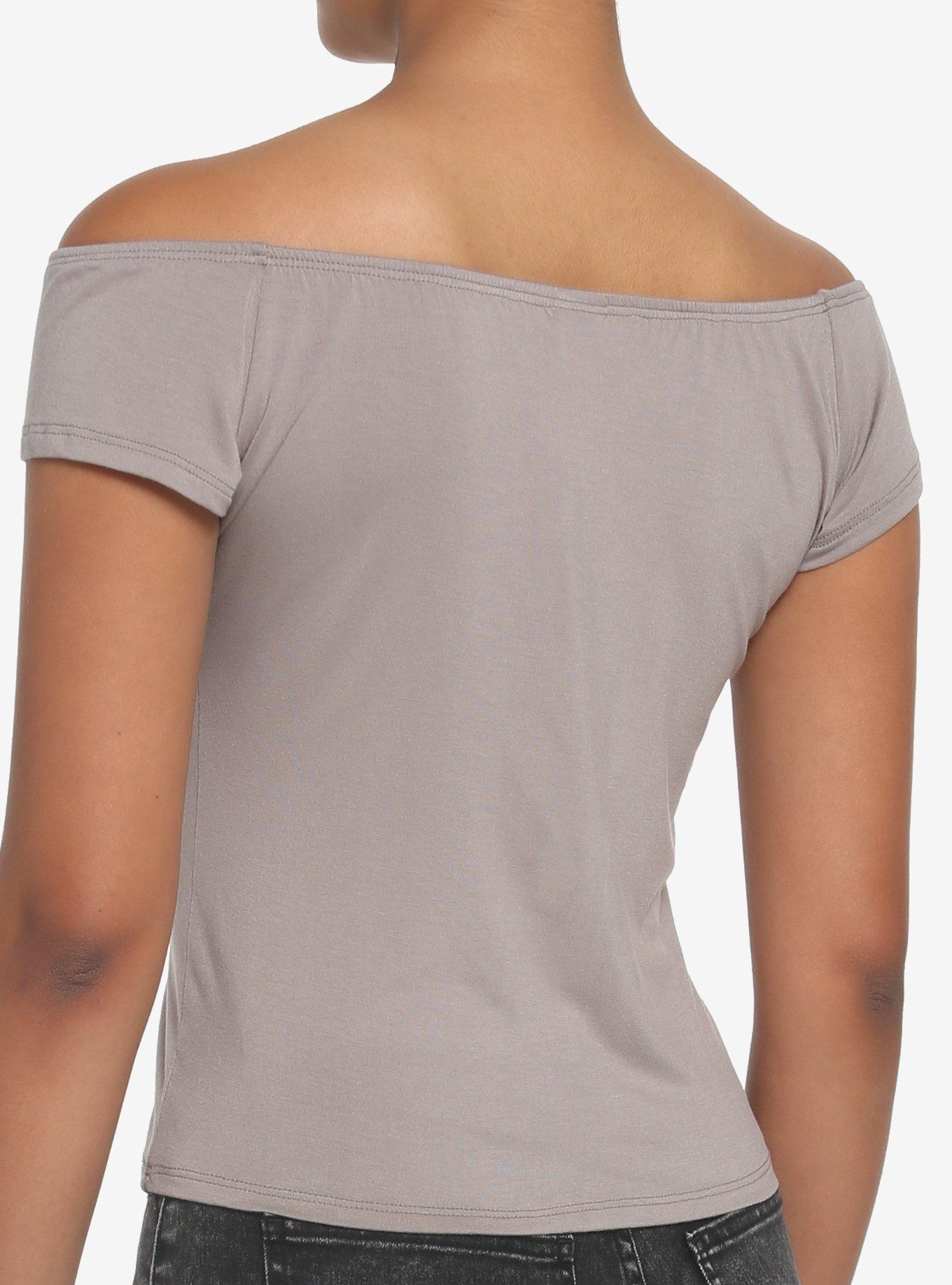 Taupe Off-The-Shoulder Top, TAUPE, alternate