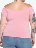Pink Off-The-Shoulder Top Plus Size, PINK, alternate