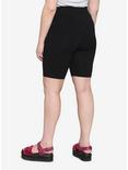Black 10 Inch Inseam Bike Shorts Plus Size, DEEP BLACK, alternate
