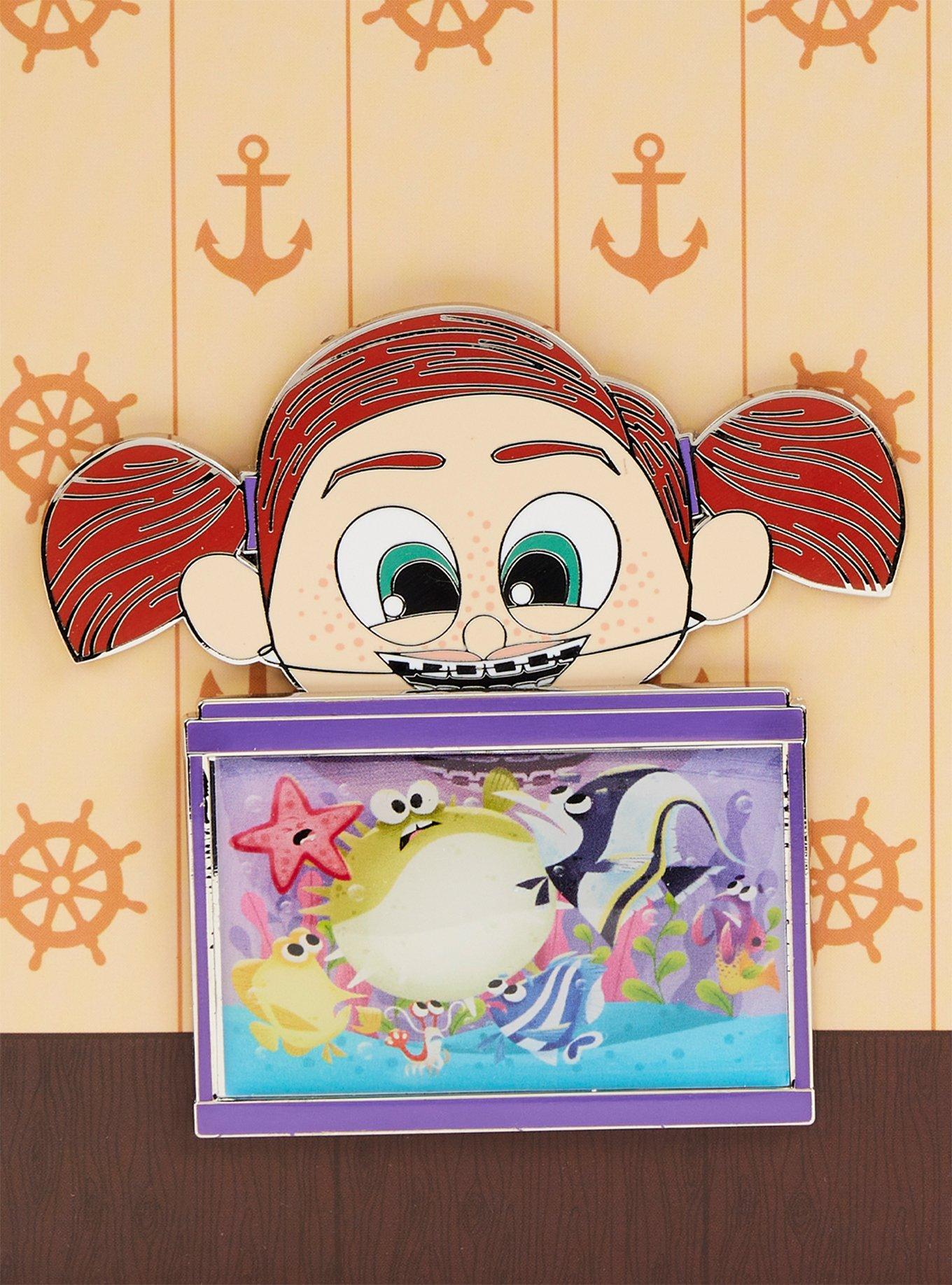Loungefly Disney Pixar Finding Nemo Darla Sliding Enamel Pin, , alternate