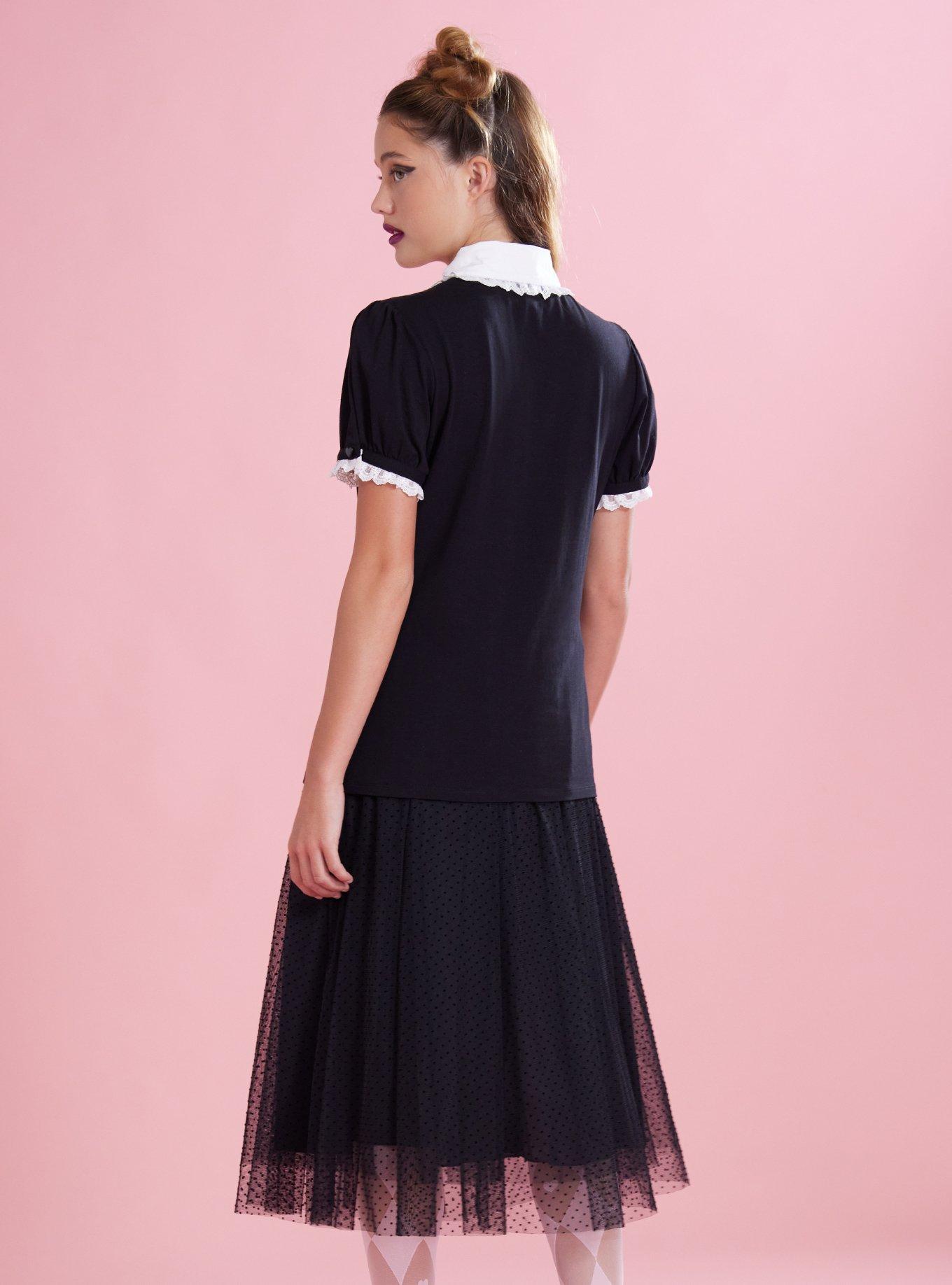 Kuromi Lace Collared Girls Top, MULTI, alternate