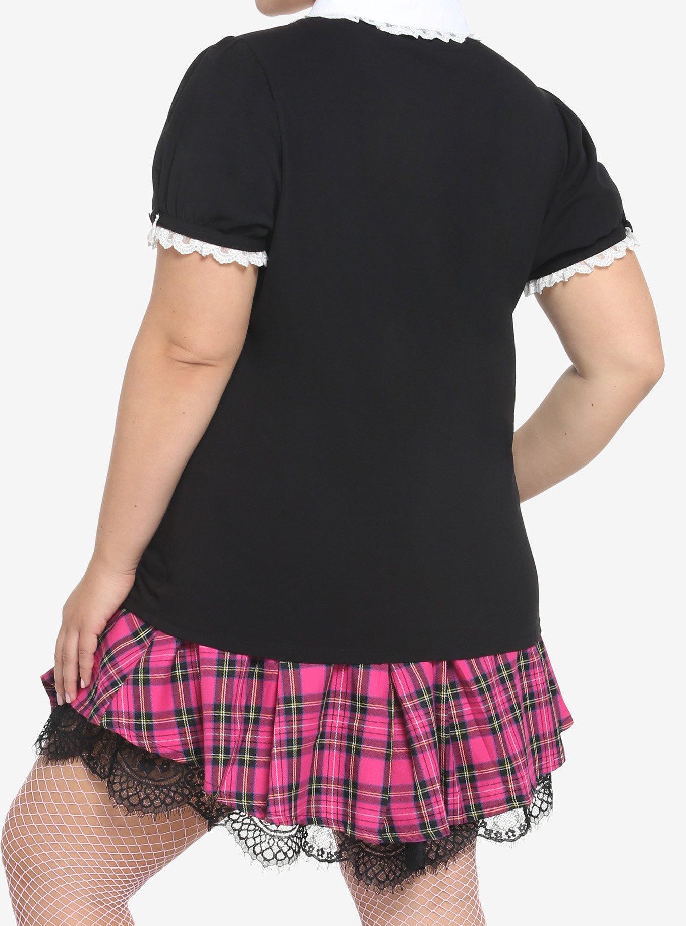 Kuromi Lace Collared Girls Top Plus Size, MULTI, alternate