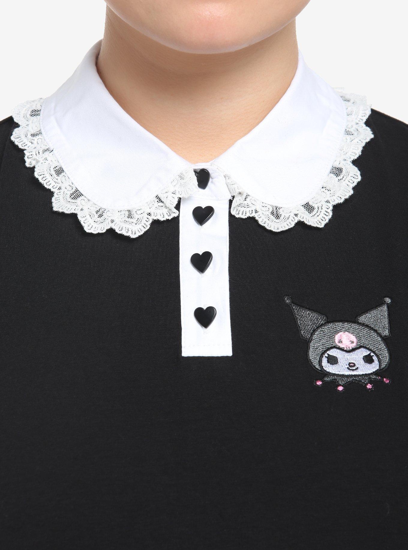 Kuromi Lace Collared Girls Top Plus Size, MULTI, alternate