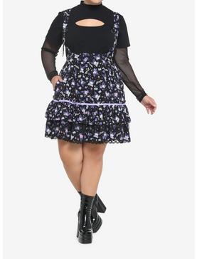 Kuromi Fortune Teller Tiered Suspender Skirt Plus Size, , hi-res
