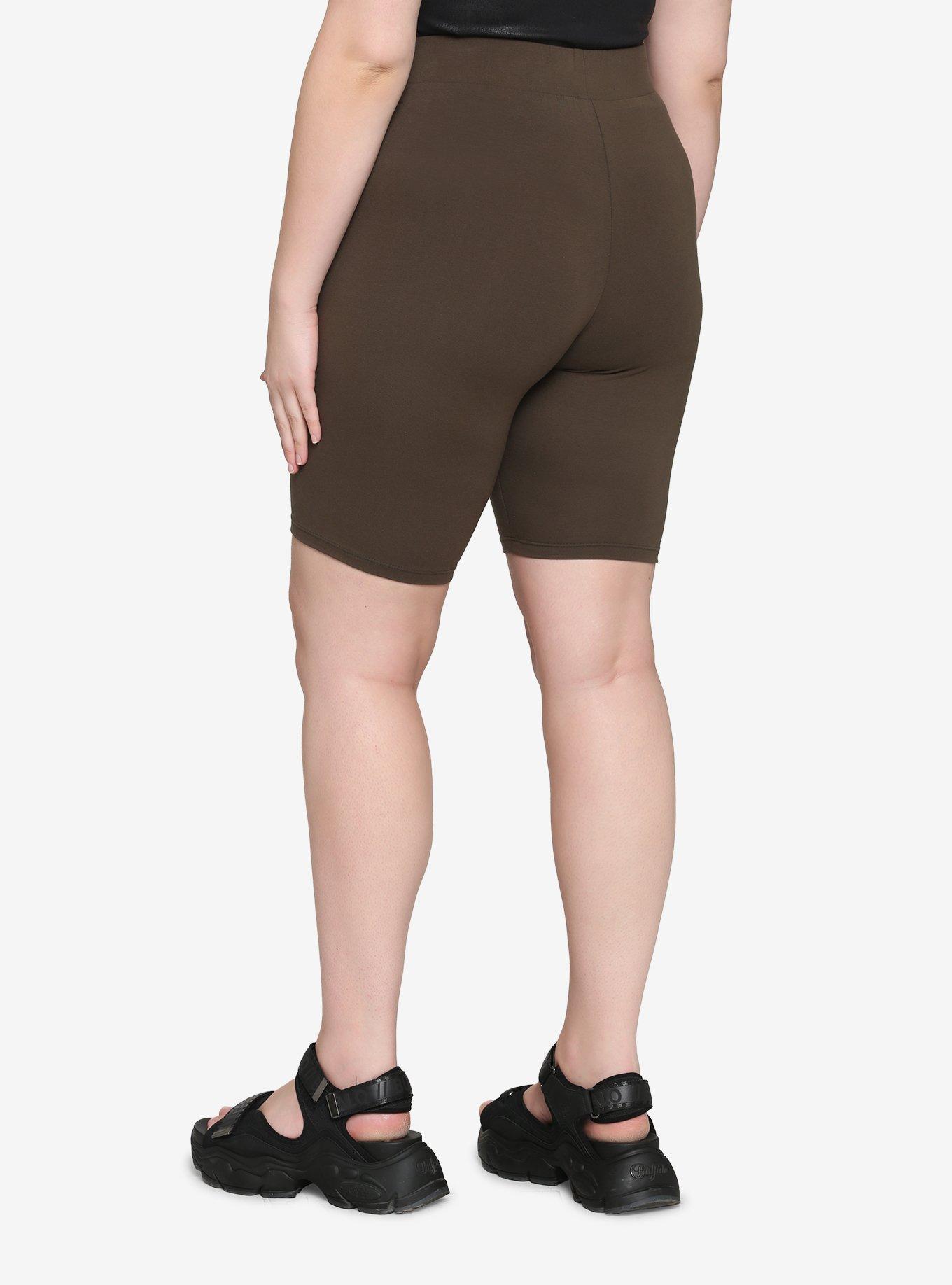 Olive 10 Inch Inseam Bike Shorts Plus Size, , hi-res