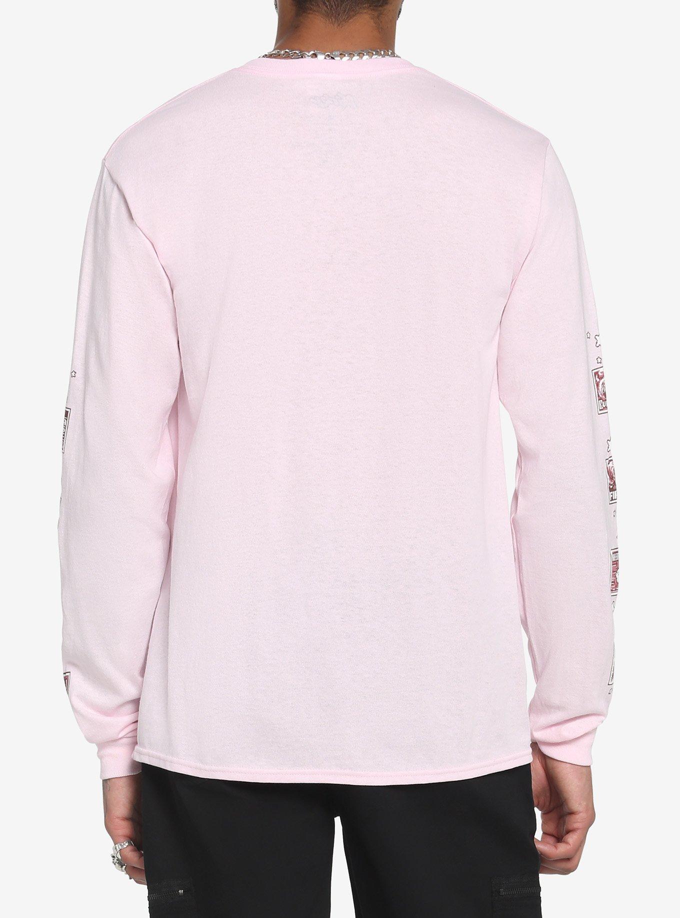 Kirby 8-Bit Star Checkered Long-Sleeve T-Shirt, PINK, alternate