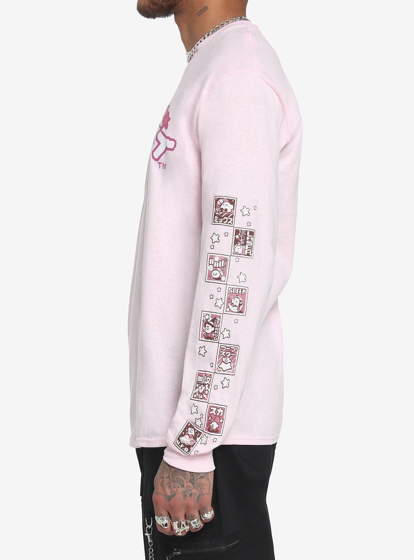 Kirby 8-Bit Star Checkered Long-Sleeve T-Shirt, PINK, alternate