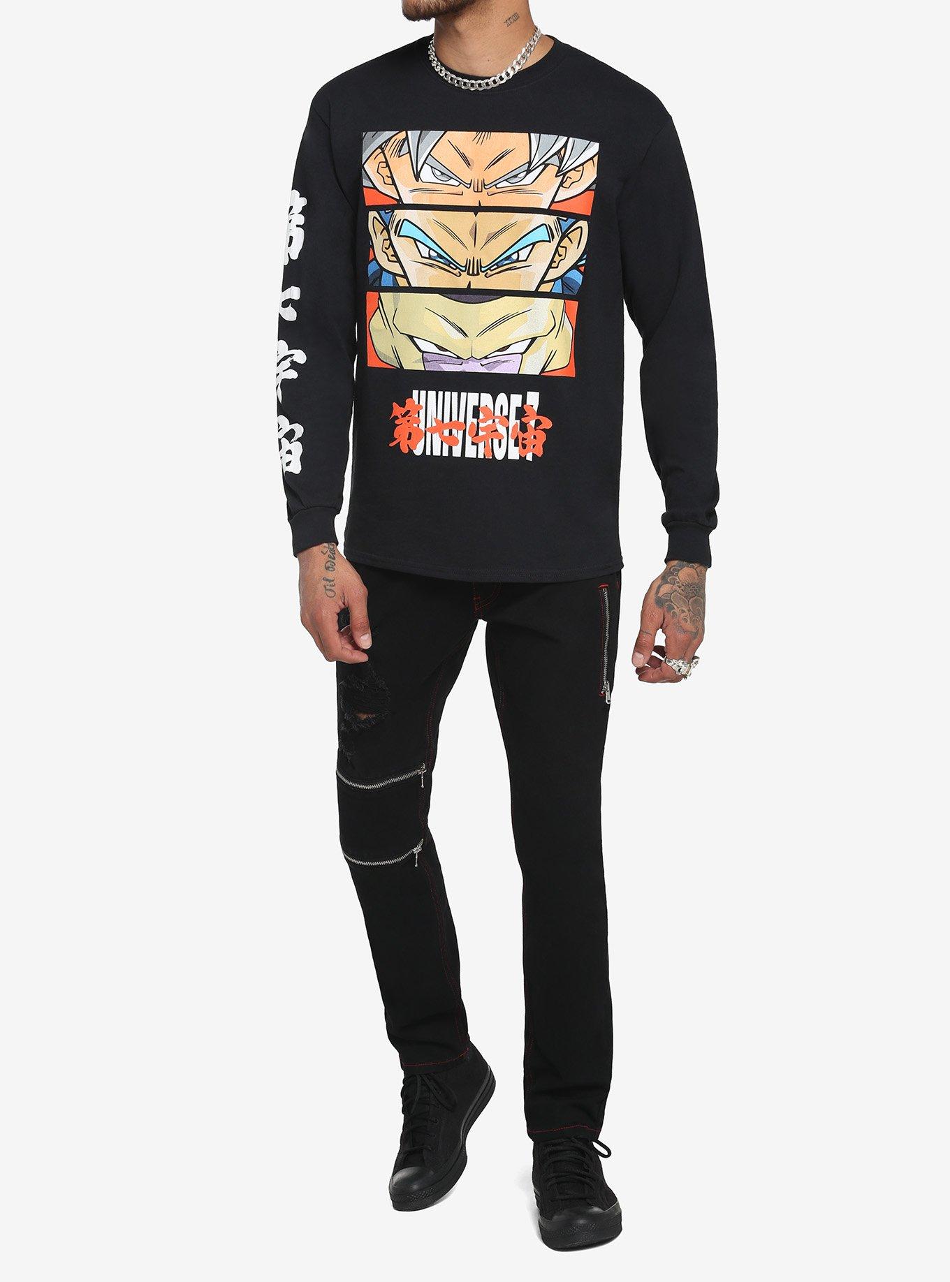 Dragon Ball Super Universe 7 Eyes Long-Sleeve T-Shirt, BLACK, alternate
