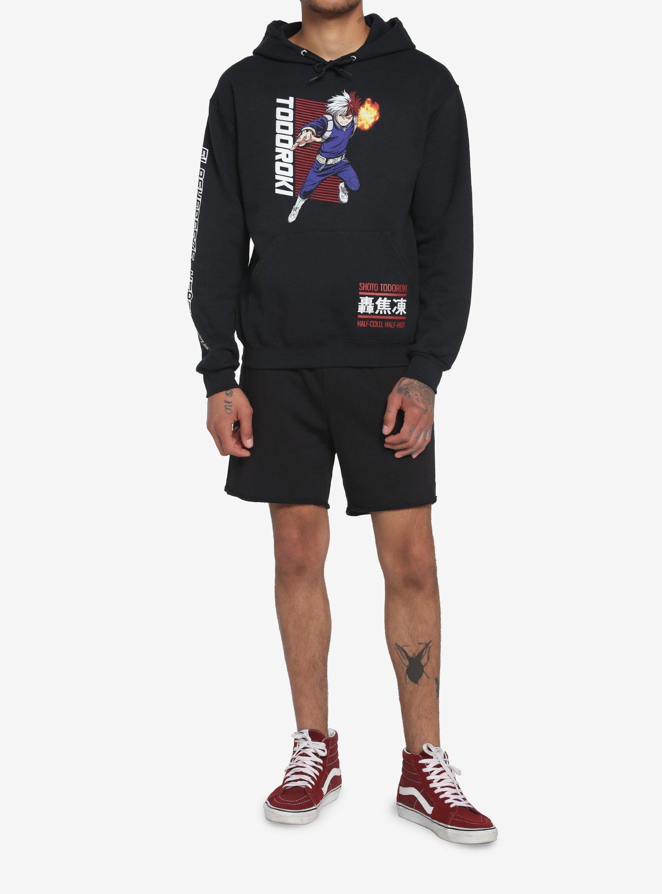 My Hero Academia Todoroki Signature Move Hoodie, BLACK, alternate