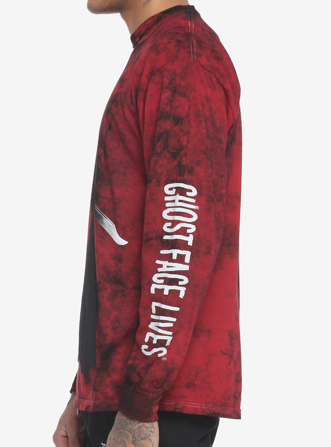 Scream Ghost Face Red Wash Long-Sleeve T-Shirt, MULTI, alternate
