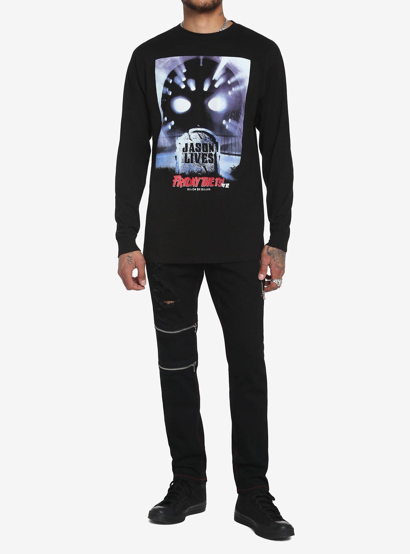 Friday the 13th Part VI: Jason Lives Poster Long-Sleeve T-Shirt, BLACK, alternate