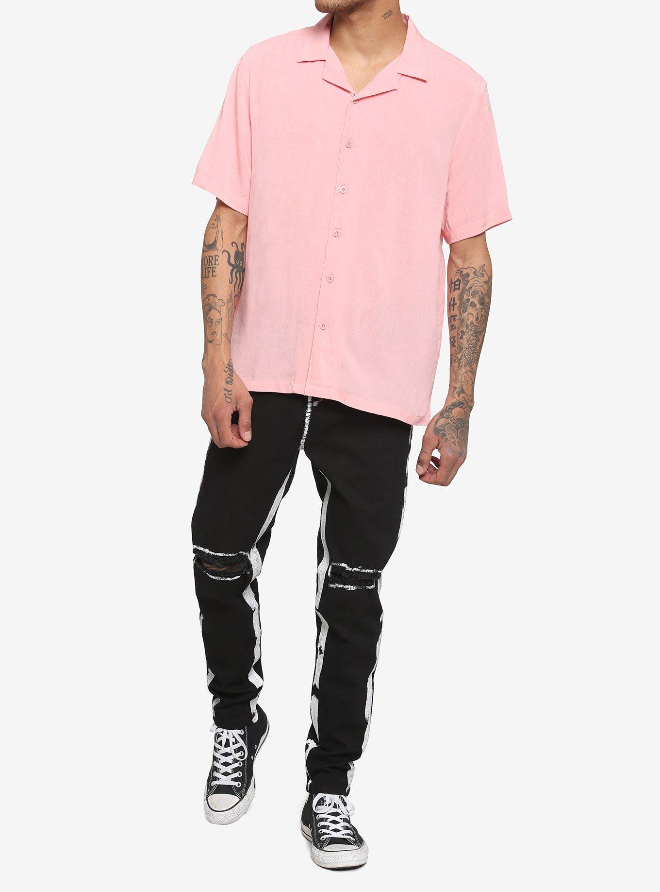 Dragon Ball Z Vegeta Badman Woven Button-Up, PINK, alternate