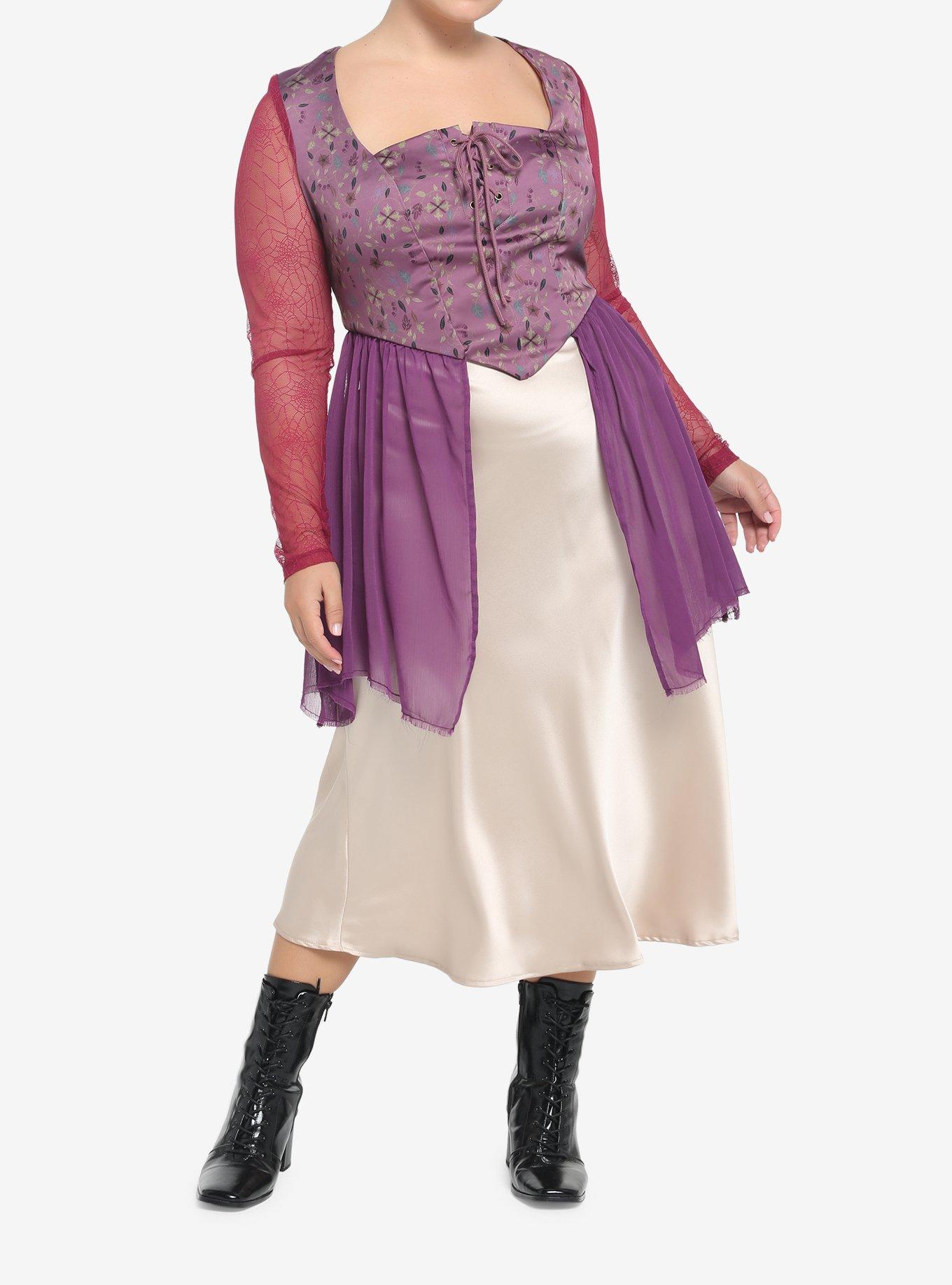 Her Universe Disney Hocus Pocus Sarah Peplum Long-Sleeve Top Plus Size, PURPLE, alternate