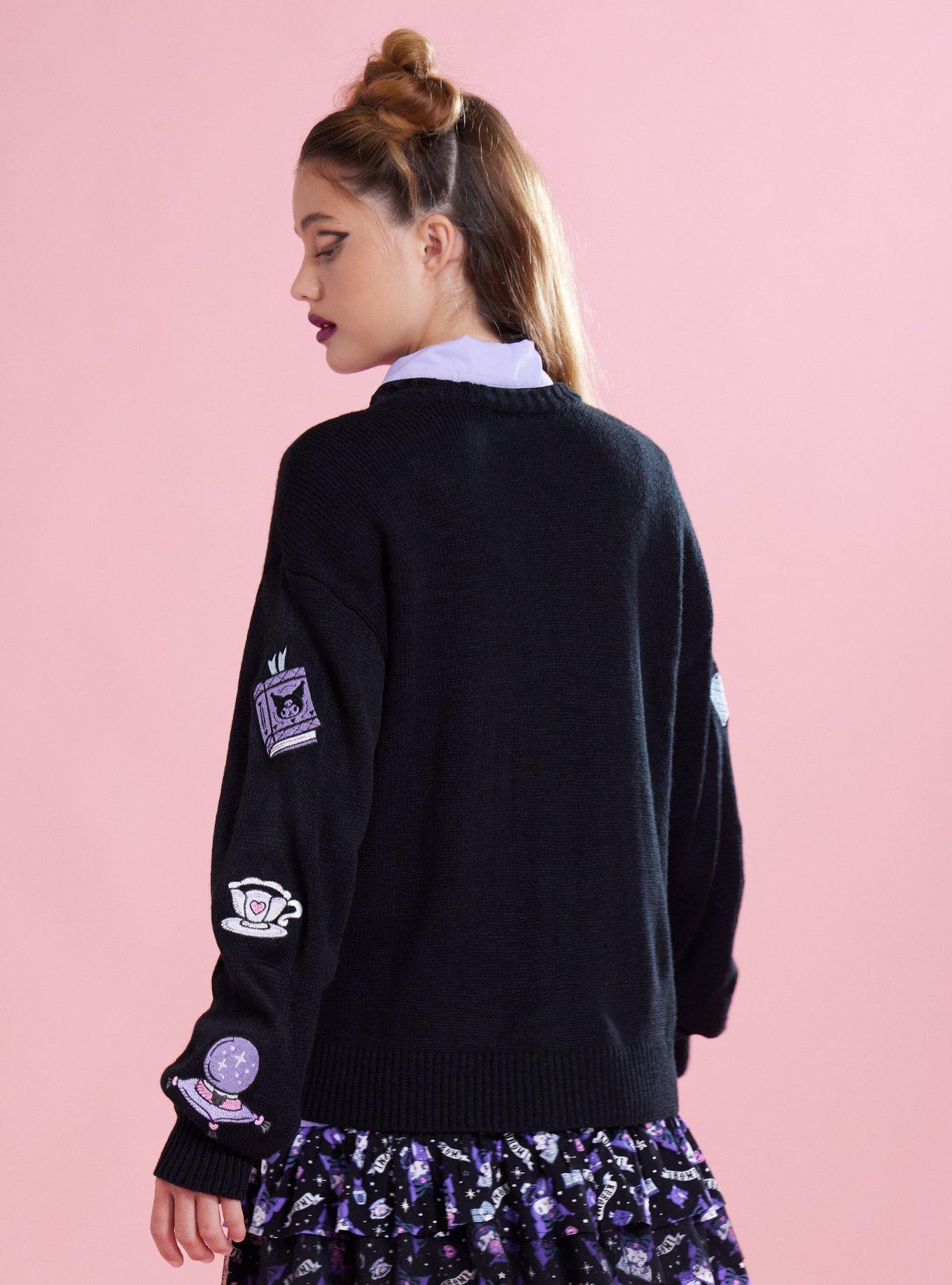Kuromi Fortune Teller Skimmer Cardigan, BLACK  PURPLE, alternate